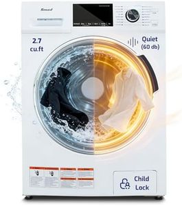 Smad All In One Washer and Dryer Combo 24", 2.7 Cu. Ft. Compact Front Load 2-in-1 Ventless Washer And Dryer for RV, Apartment, Dorm, 16 Cycles, Space Saver, Small Room, Families
