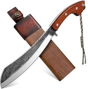 Golden Bird Parang Machete Knife - 9.5 Inch Heavy Duty Machete for Cutting Trees, Gardening, Bushcraft, Survival, Outdoor Hunting and Camping - Full Tang with Wooden Sheath - Yard Work Tool