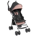 Summer by Ingenuity 3D Mini Convenience Stroller – Lightweight Stroller with Compact Fold, Multi-Position Recline, Canopy with Pop Out Sun Visor – Umbrella Stroller for Travel and More, Dusty Rose