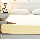 Sweet Dream's 850 Collection Egyptian Cotton Fitted Bedsheet 4 to 12 Inch Matress 15" Drop California King Size Bed (72x84) Inches (6 by 7) Feet + 2 Pillow Covers (18x28), Ivory (Cream)