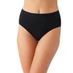 Wacoal Women's Understated Cotton Brief Panty, Black, Large