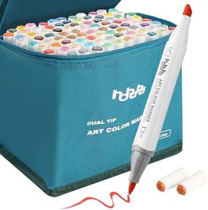 hhhouu 88 Colores Marcadores de Doble Punta (Punta de Pincel y Cincel), Rotuladores artísticos punta pincel con Bolso y Base para e Ilustración, Caligrafía, Dibujo para Adultos HO-MK88