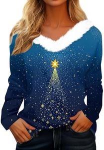 Genérico Ofertas Flash del, Jerseys Navideños Familiares Feo Barata Women Barato Suéter Jersey Navideño Luces Navidad Navideños Gracioso Suéter De Navidad Blusa Azul XL