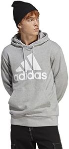 adidas Sportswear Essentials Big Logo French Terry Men's Hoodie, Medium Grey Heather, Large