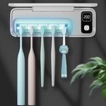 UV Toothbrush Sani tizer and Holder, Strong Saniti zer Air Drying, 200s and 400s Timed Toothbrush Case, 2200mAh Rechargeable Cordless Wall Mounted Home Toothbrush steril izer