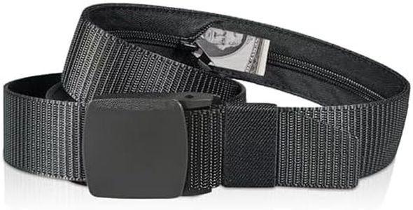 Security Money Belt with Hidden Money Pocket - Nylon Tactical Belt for Men & Women with Nonmetalic Buckle - Security Money Belt for Valuables, Cash, Passport - Cashsafe Anti-Theft Wallet Size Medium