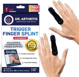 Dr. Arthritis Finger Brace Support, Versatile Trigger Finger Splints for Arthritis, Sprain, Injury Recovery & Hand Pain Relief, Splint Kit Compression that Fits Index, Middle, Ring, Pinky Joints (Black, Regular)