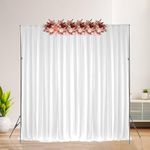 Trimming Shop Backdrop Curtain 3x3m Photography Curtains Detachable Smooth Ice Silk Pleated Backdrop Curtains for Stage Christmas Decor Party Backdrop Wedding Birthday Bridal Shower Decoration, White