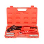 IWISS® F1807 1/2"&3/4" Combo Copper Ring Crimping Tool for Pex Pipe Connection with Free Copper Rings&Cutter&GO-NO-GO Gauge, Watts, Apollo and All US F1807 Standards- Portable Case