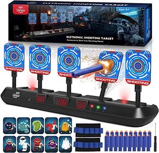 Lehoo Castle Nerf Target, 5 Electronic Digital Target for Nerf Guns, Shooting Targets with Auto-Reset, Scoring Target Includes 20 Bullets, Hand Wrist Bands, Stickers, Gift for Boys Girls