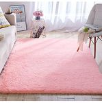 Naseeb Carpets Anthens Shag Collection Non - Shedding Soft Woll for Living Room Bedroom Dinning Room Enteryway Plush 2 -Inch Thick Area Rugs 2x5 feet, Color Pink