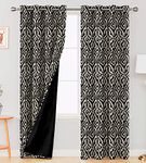 Ultimate Trends 570 GSM Heavy Duty Premium Blackout Curtains with Tie Back and Diamond Eyelets Set of 2 Panels (Long Door 9 FEET, Golden Black)