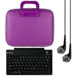 SumacLife Cady 9.6-inch Tablet Messenger Bag for Samsung Galaxy Tab E & E Nook with Black Headphones (Purple)