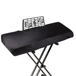 Explore Land Stretchy 61 Keys Piano Keyboard Dust Cover with Music Stand Opening for Digital Electronic Piano (Black)