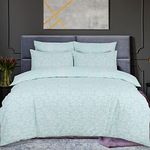 DTEX HOMES 100% Pure Egyptian Cotton Printed Reversible Duvet Quilt Cover Set, Istambul Duck Egg - King