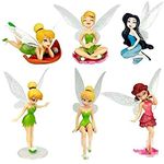 RVM Toys Set of 6 Tinker Bell Action Figure Set Or Cake Topper Decoration Merchandise Showpiece of Fairy Princess to Keep in Office Desk Table Gift Multicolor