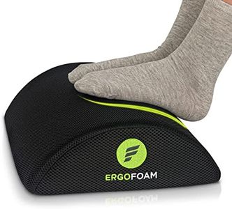 ErgoFoam Foot Rest Under Desk (Mesh) - Premium Under Desk Footrest | Desk Foot Rest for Lumbar, Back, Knee Pain | Foot Stool Rocker (Black)
