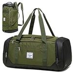 Travel Duffle Bag for Men 40L Sports Gym Bag with Wet Pocket & Shoes Compartment Weekender Overnight Backpack for Traveling Duffel Bag Backpack for Women, Green