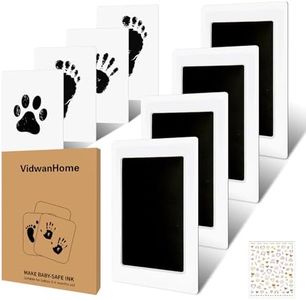 Baby Hand and Footprint Kit 4pc– Inkless Clean Touch Ink Pad for Keepsake Footprints, Paw Prints, Mess-Free Ink Pad for Newborns and Pets with 16 White Cards(Jet Black.L)