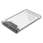 SPIN CART 2.5 Inch SATA to USB External Hard Drive Enclosure HDD/SSD, Transparent Hard Disk Box (USB 3.0)