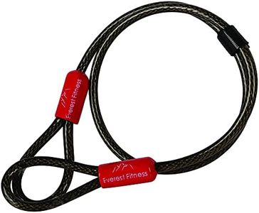 EVEREST FITNESS Cable Antivol Velo - Câble Universel à Boucles Longueur 76 cm et Diamètre 6 mm - Cable de Securite Velo en Acier Gainé de Plastique Robuste pour Vélo Moto