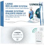 Lunderg Large Bed Alarm System - Wireless Bed Sensor Pad (20” x 30”) & Pager - Bed Alarm for Elderly Loved Ones - Bed Alarms and Fall Prevention for Elderly