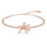 Swarovski Volta bangle, Bow, White, Rose gold-tone plated