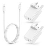 iPhone 14 13 USB C Fast Charger, 2Pack 25W iPhone Wall Charger with 2M Lightning Cable Lead Original,Type C Charging Plug Power Adapter for Apple iPhone 14 Pro Max/13 Pro/12 Mini/11/iPad