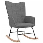 GOLINPEILO Comfy Rocking Chair, Comfortable Rocker Chair with High Backrest, Armchair Comfy Side Chair for Nursery Bedroom Living Room, Dark Gray Fabric, -892