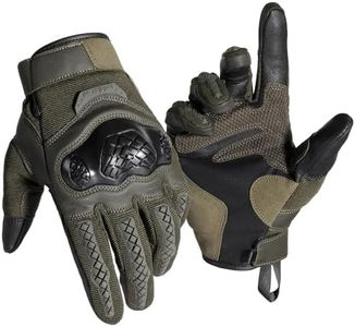 WTACTFUL Guantes Moto Hombre, Guantes Táctico, Guantes de Pantalla Táctil con Antideslizante Proteccion para Montaña Motocross Conducción ATV MTB Ciclismo Carreras Escalada Paintball Airsoft Verde XL