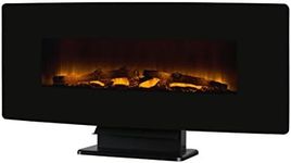 Muskoka 48" Curved Front Wall Mount Electric Fireplace - Black Glass
