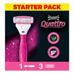 Wilkinson Sword Quattro for Women Razor Blades 3 + 1 Free Handle Promotional Kit