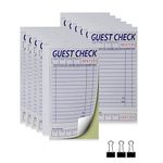 suituts 12 Pack Guest Check Books Server Waitress Pads, 2-Part Carbonless Order Pads for Restaurants, Server, Waiter, 50 Sheets Per Server Pads Total 600, Extra 3 Clips