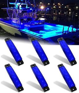 Shangyuan Interior Marine Strip Lights, 6 Led Utility Strips, Marine Led Strip, White Led Courtesy Light, 12v Led Marine Light, Marine Interior Lights, Boat Interior Led Lights, Blue, 6PCS