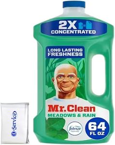 Mr Clean Multi Purpose Meadows Rain Liquid Cleaner Professional Household Non-Toxic Hardwood Floor Cleaner, 64 Ounce, New and Improved 2X Concentrated Solution, with NOIS Tissue Pack