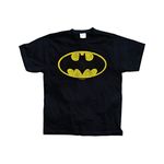 Batman Officially Licensed Merchandise Distressed Logo T-Shirt (Black), Medium