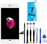 Goldwangwang iPhone 7 Plus Screen Replacement White,5.5inch 3D Touch LCD Screen Digitizer Replacement Frame Display Assembly Set with Repair Tool kit + Tempered Glass Screen Protector + Instruction