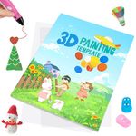 3D Pen Painting Drawing Book, Reusable Colored 40 Pattern Thick Paper Templates with Two Clear Plate, 3D Painting Graffiti Stencils for Kids DIY Gifts, Vomika