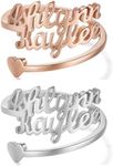 Gemsbe Personalized Name Ring for W