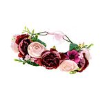 Dreamlily Maternity Woodland Photo Shoot Peony Flower Crown Hair Wreath Wedding Headband Bc44 (Style 9 Vintage Purple)
