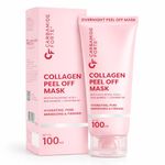 Carbamide Forte Collagen Peel Off Mask for Korean Glass Skin | Collagen mask overnight with Hyaluronic Acid, Niacinamide & Ceramide NP | Pore Minimizing, Firming & Skin Brightening Mask | For All Skin Types | 100 ml