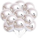 KatchOn, Big Metallic Silver Balloons - 22 Inch, Pack of 12 | Graduation Decorations 2024, Silver Foil Balloon | Silver Mylar Balloons, Silver Chrome Balloons, Silver Party Decorations Mirror Balloons