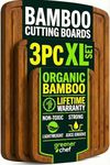 Bamboo Cutting Board Set of 3 - Dark