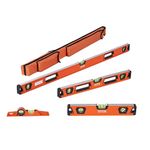 VEVOR Magnetic Torpedo Level, 48/24/16/10 in Mechanical Level Set, Bubble Vials Ruler for 45/90/180 Degree, Aluminum Alloy Leveler Tool w/Viewing Window, Shock-Resistant for Measuring Plumbing, Wood