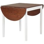 HOMCOM Solid Wood Kitchen Table, Drop Leaf Tables for Small Spaces, Folding Dining Table, Brown