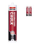 Pack of 2, Soudal Decorator Caulk Gap & Crack Filler Acrylic Silcone Adhesive Sealant