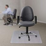 Kuyal Office Chair Mat for Carpeted Floors, Heavy Duty, Transparent Protects Floors Mats for Low and Medium Pile Carpets 36" X 48" Rectangle, Good for Desks, Office and Home, Clear (36" X 48" No Lip)