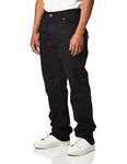 True Religion Men's Ricky Low Rise Straight Leg Jean with Back Flap Pockets, Body Rinse Black, 38W x 34L