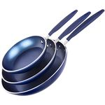 Granitestone Non Stick Frying Pan Set, 3 Pc Frying Pans Nonstick, 8” 10” 12” Induction Frying Pans, Egg Pans, Ultra Durable, Ultra Nonstick, Stay Cool Handle, Stovetop Oven Dishwasher Safe, Toxin Free