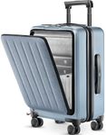 NINETYGO Carry on Luggage 22 X 14 X 9 Airline Approved, 20 Inch Luggage with Front Compartment, Double Spinner Wheels, Hardsided PC, TSA Lock (Shadow, Seine)